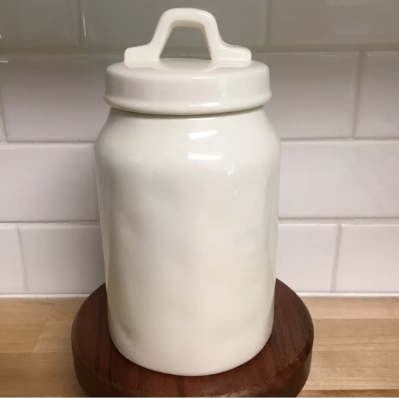 White Ceramic Kitchen Canister - Picture 3 of 9